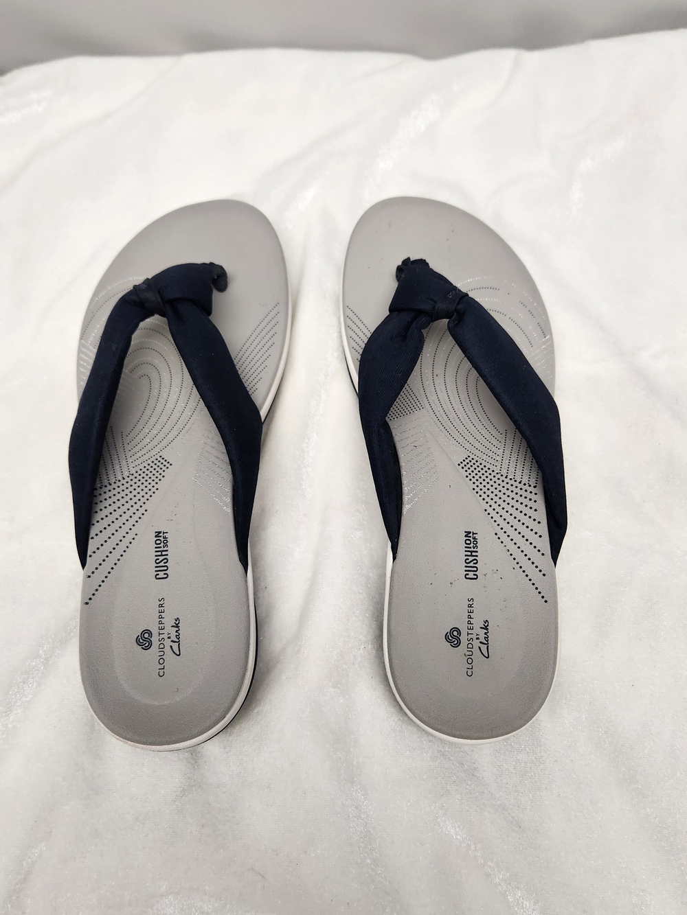 Clarks Navy and Gray Women's Foam Flip Flop Sandals